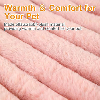Washable Small Cat Dog Bed,Calming Anti Anxiety Round Donut Dog Bed,Fluffy Puppy Dogs Beds for Medium Small Dogs,Cute Kitten Cats Beds for Indoor Cats,Comfort Pet Beds for Medium Size Dog(Pink,M)