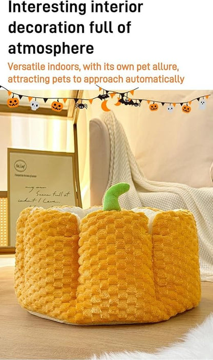 Pumpkin Cat Bed Large Capacity Pet Mat Warm Cat and Dog Bed Four Seasons Universal Pet Bed Autumn and Winter Dog Mattress Suitable for Small and Medium Cats and Dogs to Sleep Soundly (S)