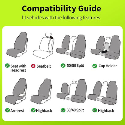 Leader Accessories Black Waterproof Sweat Towel Seat Cover Universal Non-Slip for Car Truck SUV Seat for Dog & Kid Workout Outdoor OR Sport Activities