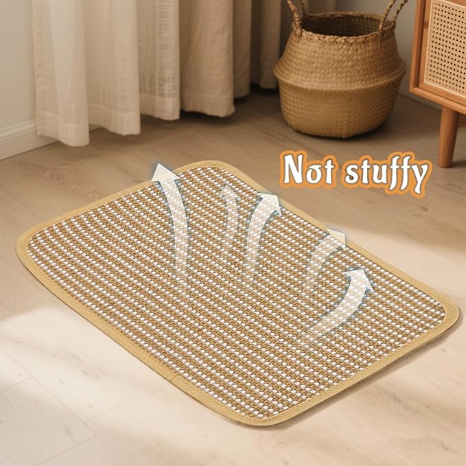 Rabbit Scratching Pad, Sisal Scratching Pad for Bunny, Guinea Pig, Cat. Resting Mats for Cages, Forage Grass Mat Indoor Essentials Accessories (3PCS)