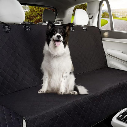 NESTROAD Bench Dog Car Seat Cover for Back Seat,Waterproof Dog Seat Covers,Heavy-Duty and Nonslip Backseat Protector Cover for Cars,Trucks & SUVs (Black,53"×48")