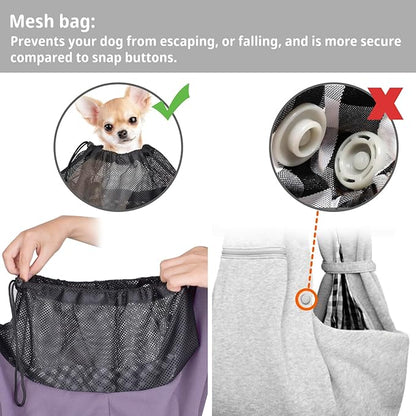 CUBY Dog and Cat Sling Carrier - Hands Free Adjustable Small Pet Sling - Soft Pouch and Tote Design - Suitable for Puppy, Small Dogs Cats Outdoor