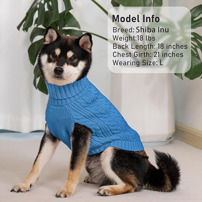 KYEESE Dog Sweater Stretchy Comfy Pet Coat for Fall Winter Cold Weather Soft Pullover Dog Sweaters for Small Dogs Male Warm Turtleneck Small Dogs Sweater