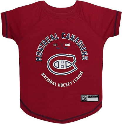 NHL Montreal Canadiens Tee Shirt for Dogs & Cats, Medium. - Are You A Hockey Fan? Let Your Pet Be An NHL Fan Too!