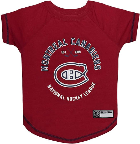NHL Montreal Canadiens Tee Shirt for Dogs & Cats, Medium. - Are You A Hockey Fan? Let Your Pet Be An NHL Fan Too!