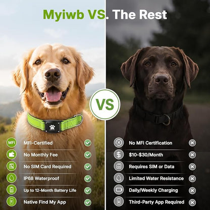 GPS Dog Collar Tracker 2-in-1,Reflective Waterproof Pet Collar,iOS-Only,No Monthly Fees,Unlimited Range,Dog Tracking Collar Pet Tracker,for Small Medium Large Dogs(M (14.5"-19.5"), Green)