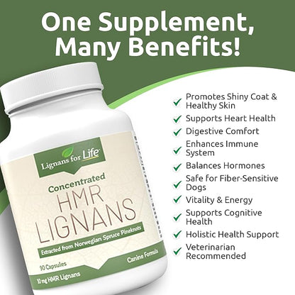 Lignans For Life HMR LIGNANS 10mg Capsules - Perfect for Small Dog Breeds - Vitamin for Healthy Pet | Multivitamin | Wellness Supplement | Nutritional