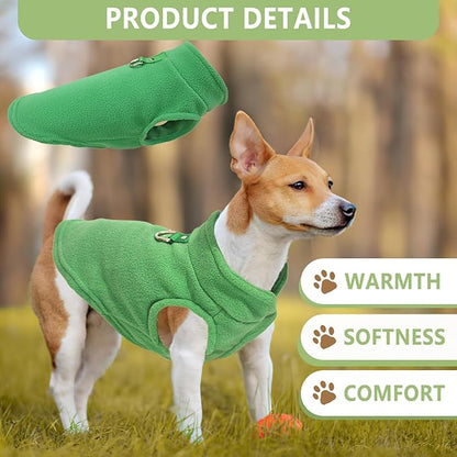 2 Pack XXL Dog Sweater, Dog Sweater for Medium Large Dogs Winter Warm Pet Sweater Thick Clothes Coat Fleece Dog Sweaters with Leash Ring for French Bulldog, Dachshund (Blue,Green, XX-Large)