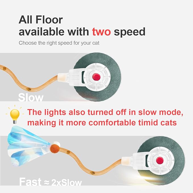 Jkanti Interactive Cat Toys for Indoor Cats,The 3rd Generation Agile Moving Cat Ball with Elastic Mesh Tail,Automatic Kitten Toys for Bored Indoor Cats (Dark Green)