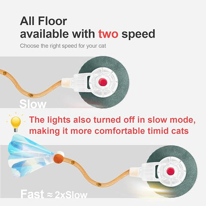 Jkanti Interactive Cat Toys for Indoor Cats,The 3rd Generation Agile Moving Cat Ball with Elastic Mesh Tail,Automatic Kitten Toys for Bored Indoor Cats (Dark Green)