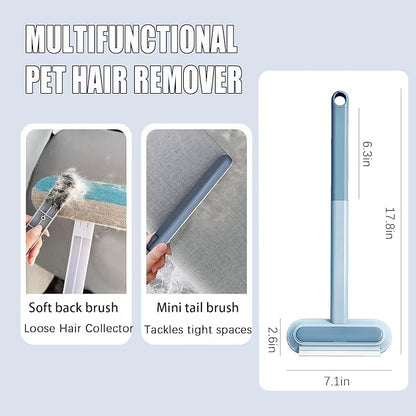 Cat Hair Remover 4-in-1 Multi-Functional Pet Hair Remover Brush,17.7Inch, Reusable Washable Lint Cleaner for Dog and Cat Hair, Gentle on Furniture, Sofas, Pet Beds, Bedding, Carpets, Clothing