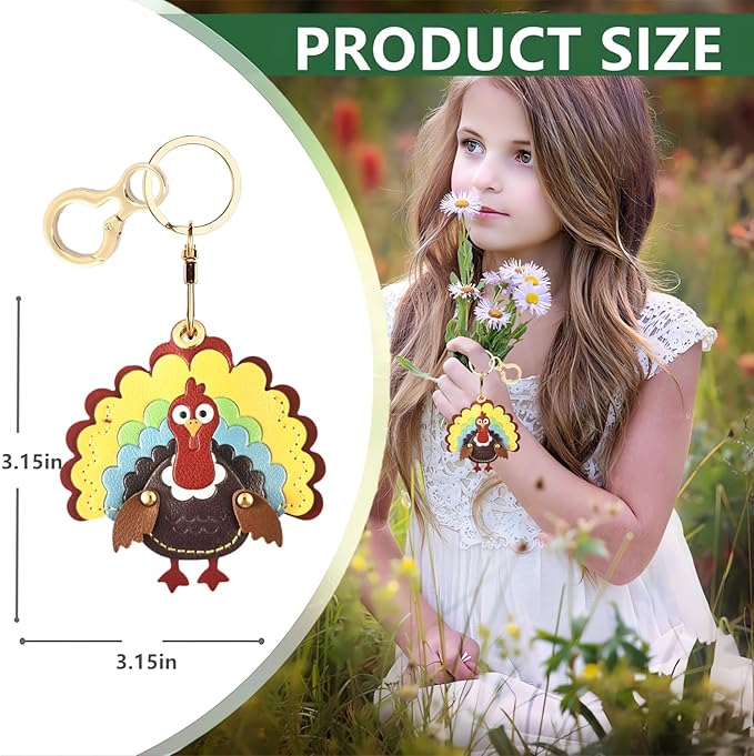 BORKUANA Leather Keychain Holder Case Compatible with AirTag,Cute Protective Cover with Keyring