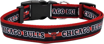 Pets First NBA Chicago Bulls Dog Collar, Size Large, Basketball Team Collar for Dogs & Cats. Licensed by The NBA, New & Improved Design
