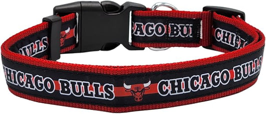 Pets First NBA Chicago Bulls Dog Collar, Size Large, Basketball Team Collar for Dogs & Cats. Licensed by The NBA, New & Improved Design