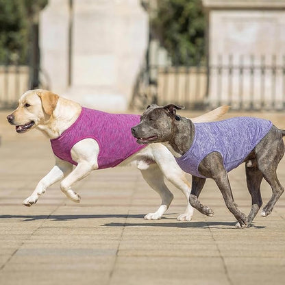 KYEESE 2 Pack Dog Shirts for Large Dogs Quick Dry Breathable Stretchy Sun Protection Pet T-Shirts with Reflective Label Tank Top Sleeveless Vest Dog Clothes, Purple+Pink, 3XL