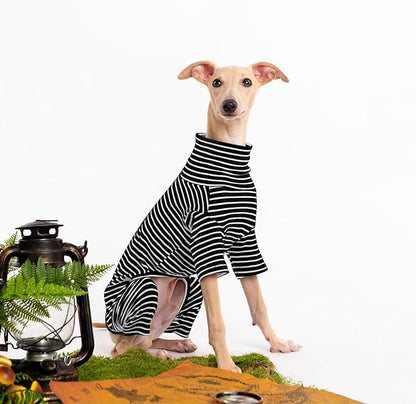 Dog Sweaters for Small Dogs Girls Boys, Striped Pet Sweaters for Fall Winter Dog Clothes, Turtleneck Pullover Knitwear for Small Medium Large Dogs