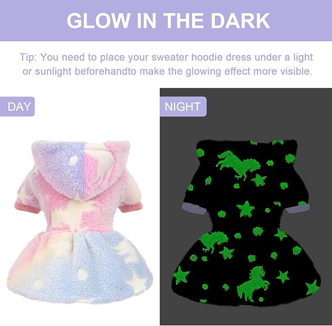Dog Sweater Fleece Dog Hoodie Winter Puppy Clothes for Small Dogs Boy Girl Pet Hoodies Cold Weather Doggie Coats Fall Doggy Sweatshirt for Chihuahua Yorkie Cat Sweater Costume, Pink Star, M