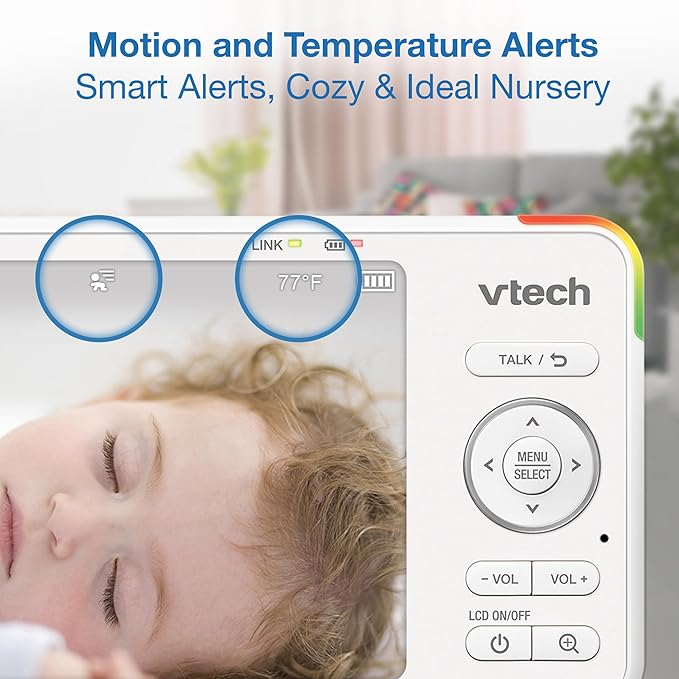 VTech Advanced HD Twin Baby Monitor – 2 Cameras, 5.5" IPS Screen, Pan-Tilt-Zoom, No WiFi, Night Vision, 2-Way Talk, Lullabies, Soothing Sounds