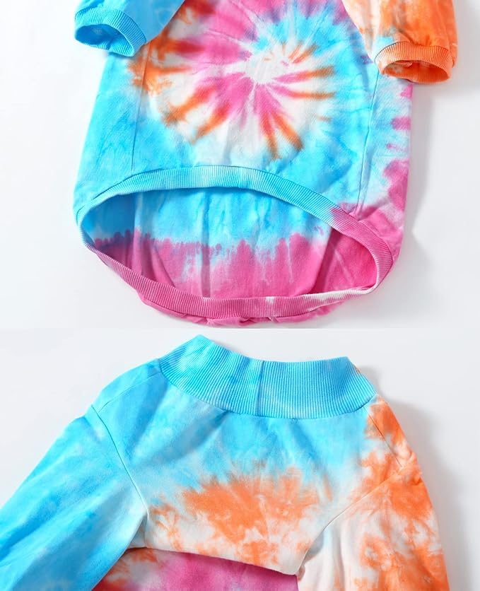 Dog Cotton Colorful Pink Orange T-Shirts Soft and Stretchy Dog Shirt Pajamas Pets Clothes for Large Dogs(XL PinkOrange)