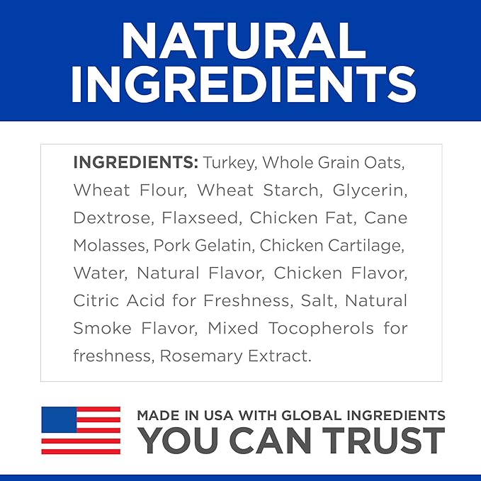 Hill's Natural Flexi-Stix Jerky,All Life Stages,Great Taste,Dog Treats,Turkey,7.1 oz Bag,(Pack of 2)