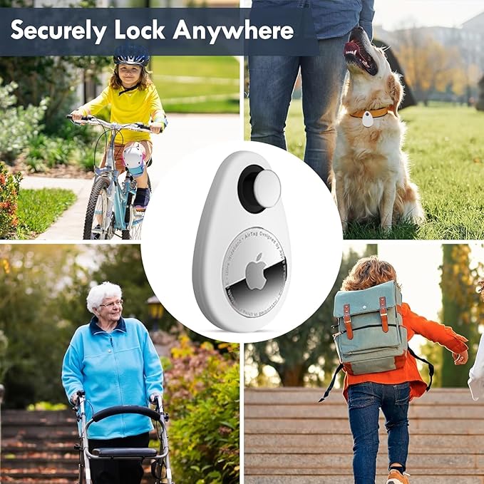for Airtag Holder for Kids Baby Toddler Hidden 2 Pack GPS Tracker Case, Anti-Removal for Airtag Silicone Case with Safety Pins, Suitable for Children, Elderly, Pets, Backpack, Luggage (Black+White)