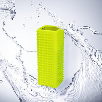 2 PCS Silicone Pet Hair Remover, Reusable Rubber Pet Hair Block Roller Cleaner for Carpet, Couch, Furniture, Car Seats (Orange, Yellow)