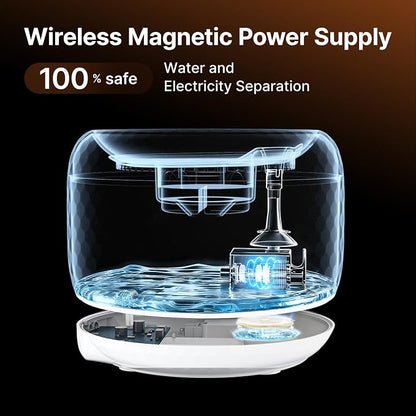 Red Dot Award Wireless Cat Water Fountain 1.8L/60oz, 145° Sensor Fountain with 5000mAh Battery, Silent Pump, Water-Electric Separation & Low Water Auto Shut Off for Cats Dogs