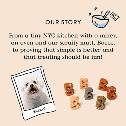Bocce's Bakery Oven Baked Bone Broth Treats for Dogs, Wheat-Free Everyday Dog Treats, Made with Real Ingredients, Baked in The USA, Natural Biscuits, Beef Bone Broth, Carrots, & Parsley, 5 oz