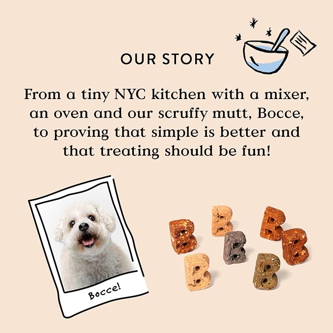 Bocce's Bakery Dailies Good Hair Dog Treats for Skin & Coat Support, Wheat-Free Dog Treats, Made with Real Ingredients, Baked in The USA, Natural Soft & Chewy, Salmon Recipe, 6 oz