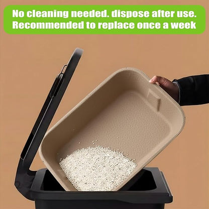2 Pack Disposable Cat Litter Box, Travel Litter Box,Eco Friendly 100% Recycled Paper
