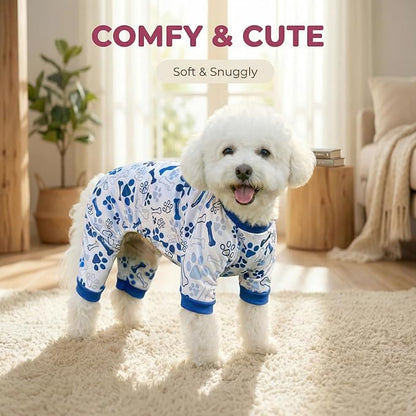Vet-Approved Calming Dog Pajamas Onesie | High-End Hypoallergenic Polyester | Ultra-Premium & Cute for Small, Medium Dogs Holiday Clothes & Recovery Suit | All-Season M