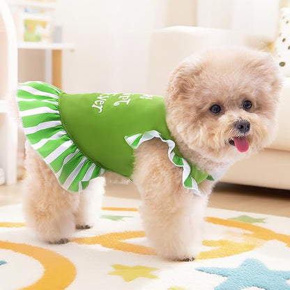 XPUDAC 4 Pack Dog Dress Girl Clothes for Small Dogs Girl Flower Dresses for Dogs Apparel Colorful Small Dog Clothes Female (S, 4 Flower)