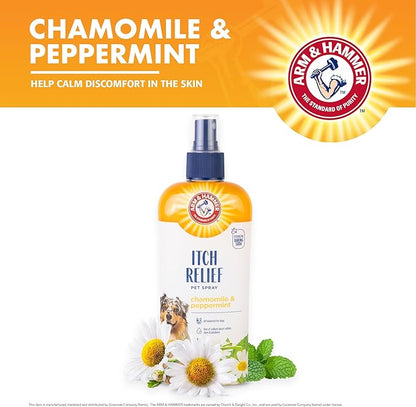 Arm & Hammer for Pets Itch Relief Spray for Dogs, Soothing Dog Skin Spray to Help Calm Itchy and Irritated Skin and Hot Spots Between Baths, Chamomile & Peppermint Scent, 8 Fl Oz - 6 Pack