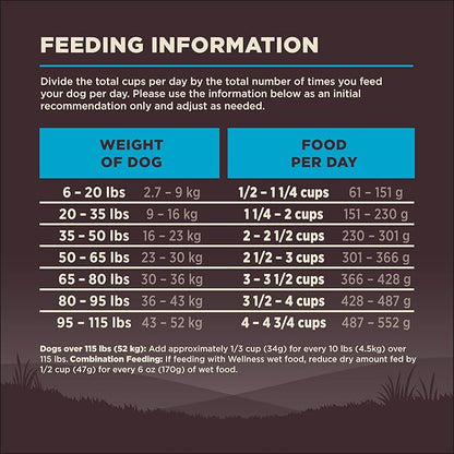 Wellness CORE Adult Dry Dog Food, Grain Free Kibble, Natural, High Protein, Chicken Free, Whitefish, Herring and Salmon Recipe, 26 lb Bag