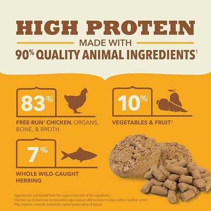 ACANA Grain-Free High Protein Freeze Dried Dog Food & Topper Free-Run Chicken Recipe Patties 14oz Bag