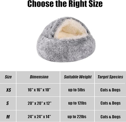 Keep Warm Lapcatz Nest Bed, Cat Bed Round Fluffy Hooded Cat Bed Cave, Anti-Slip Bottom and Machine Washable,Removable Washable Round Beds for Small Medium Pets (Green,100cm/39.4inch)