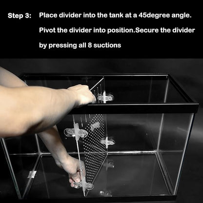 Acrylic Aquarium Divider Kit 5.5/10 / 20L / 20H / 29 / 40B / 55/75 / 125gal Fish Tank with Suction Cups (40gal Top Fin)