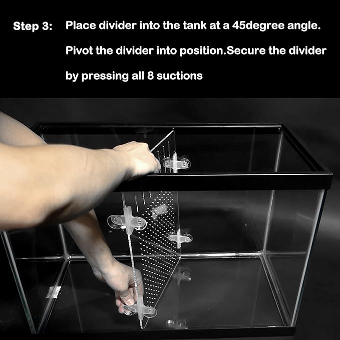 Acrylic Aquarium Divider Kit 5.5/10 / 20L / 20H / 29 / 40B / 55/75 / 125gal Fish Tank with Suction Cups (75gal Top Fin)