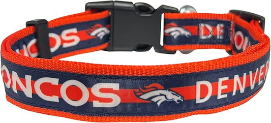 Pets First NFL Denver Broncos Licensed PET COLLAR, Medium - Heavy-Duty, Strong, and Durable Dog Collar. Available in 31 Football Teams and 4 Sizes