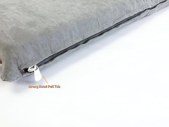 Luxurious Comfort Solid Pad Memory Foam Pet Dog Bed with Inner Waterproof Case and External Cover for Medium and Large Dogs + Free 2nd Cover (Complete Bed - 45"x27"x3", Suede - Gray)