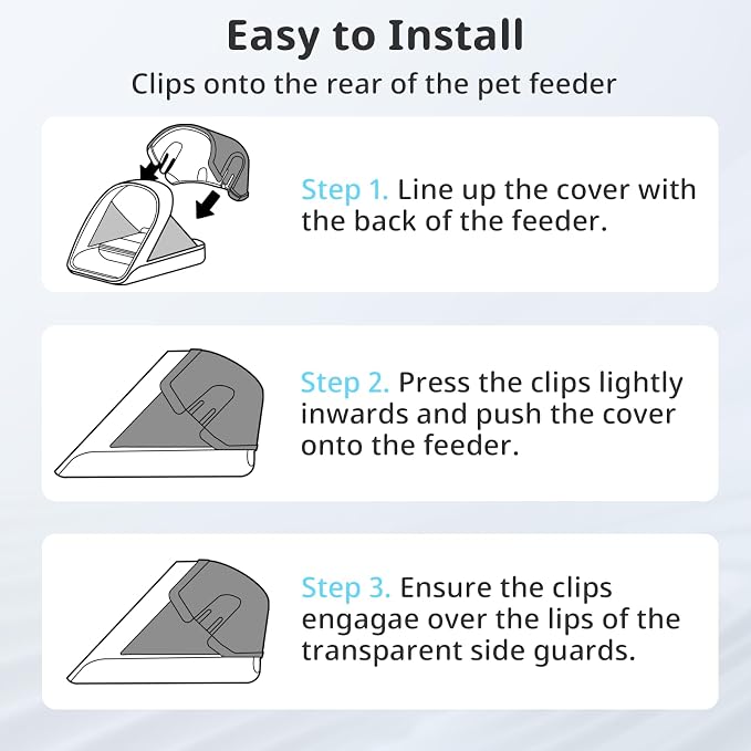 Rear Cover for Automatic Microchip Cat Pet Feeder - Prevents Persistent Pet from Getting Food from The Back of The Feeder (2 Pack)