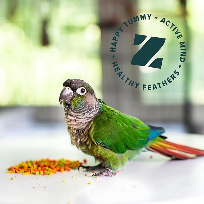 ZuPreem FruitBlend Bird Pellets, Daily Bird Food for Cockatiel, Lovebird, Quaker, Small Conure, Lorikeet, Core Nutrition, Cockatiel Pellets, Conure Food (M, 2 lbs)
