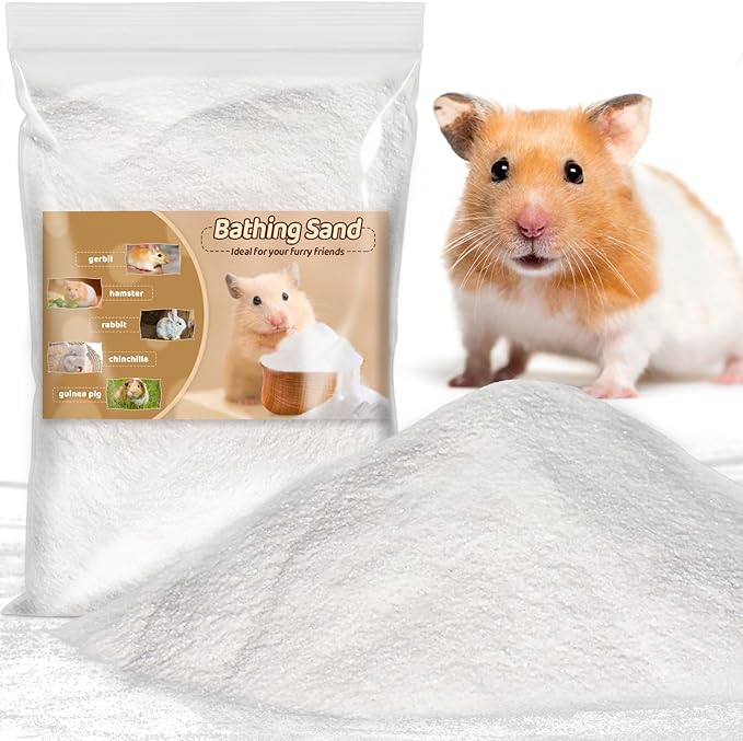 Sukh 47OZ Hamster Sand Bath - Fine Desert Sand Hamster Bedding Reptile Silica Sand Gerbil Hideout for Hamster Chinchillas Gerbil Syrian Mice Small Animals Small Pets