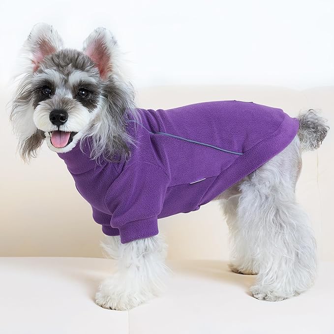 XPUDAC 4 Pack Dog Sweaters Fleece Dog Sweatshirt Winter Pet Clothes for Small Medium Dogs Boy Girl Pullover Puppy Christmas Outfits Cat Apparel, Purple, Light Pink, Hot Pink, Red, 2XL