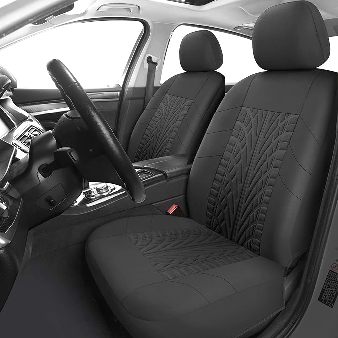 VarCozy Car Seat Covers Full Set, Front & Split Rear Bench for Car, Universal Cloth SUV, Sedan, Van, Automotive Interior Covers, Airbag Compatible