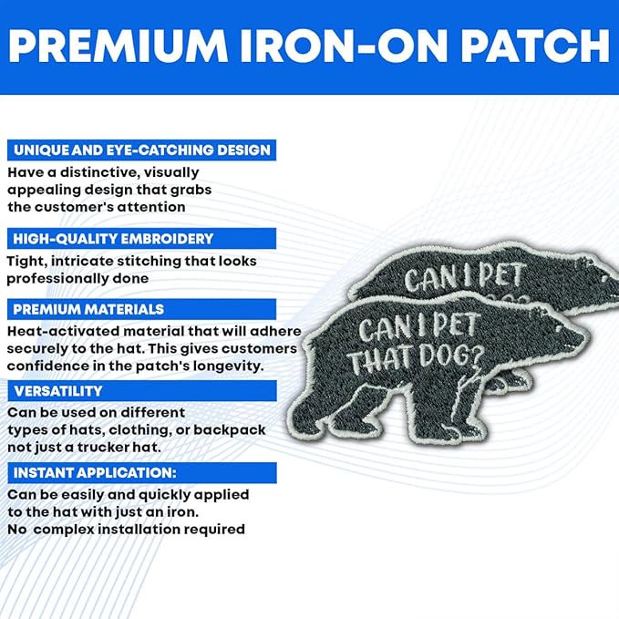 Can I Pet That Dog Patch, Dog Patch Removable Tactical, Can I Pet That Dog Embroidered Patches 3" for Dog Harness, Backpacks, Jackets, Gym Bags, Hats, Clothings