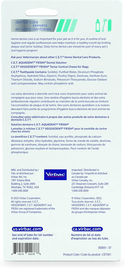 Virbac C.E.T.® Oral Hygiene Kit for Dogs | Poultry-Flavor Toothpaste | Fingerbrush and Pet Toothbrush,(Pack of 2)