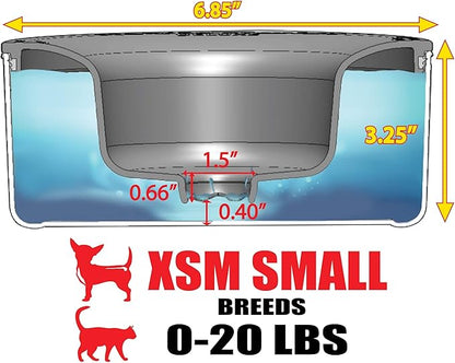 Slopper Stopper Tritan Plastic Dripless Water Bowl with Lid – Holds 1.25Qt, Reduces Spills & Trails Up to 85%+, Water Bowl for one XSM Small Breed Dog (0-20 lbs), The Original Slobber Stopper