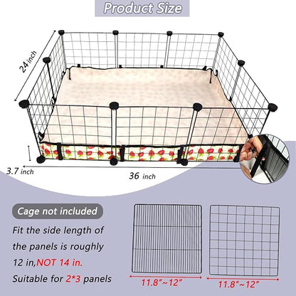 Guinea Pig Cage Liner，Washable Waterproof Oxford Cloth Cage Liners for Small Animals,Hamster Chinchilla Hedgehog Rabbit and Other Small Animals Not Include Cage