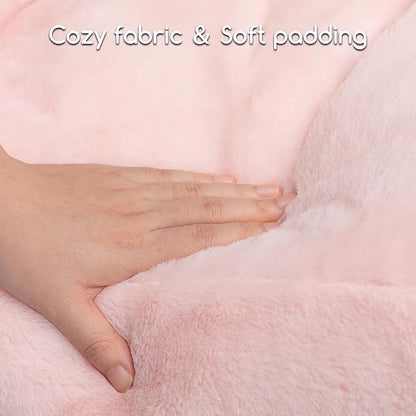 Hollypet Fluffy Dog Cat Bed Pet Couch Beds Plush Soft Warming Washable Puppy Bed for Small Medium Dogs and Large Cats, Pink, 24" L x 18" W x 10" Th